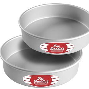 Fat Daddio's Anodized Aluminum Round Cake Pans, 2 Piece Set, 8 x 2 Inch