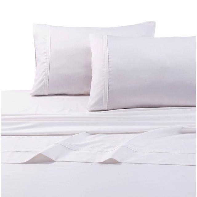 King 500 Thread Count 6pc Extra Deep Pocket Sateen Sheet Set White - Tribeca Living