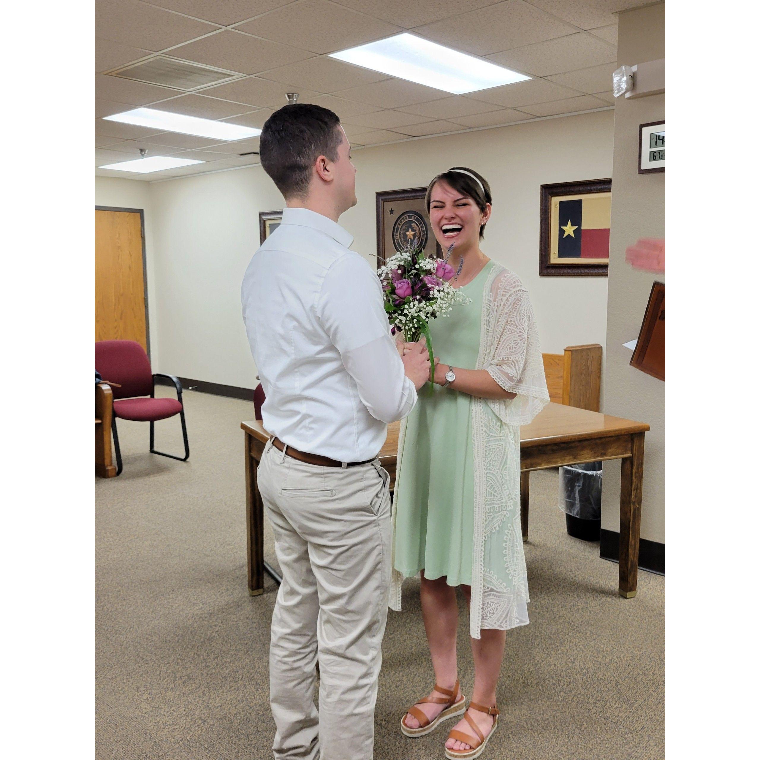 Our wedding at the Taylor County Courthouse March 2021