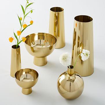 Foundations Metal Vases- Brass - Medium