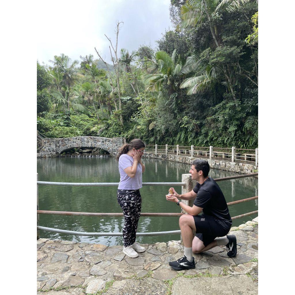 Peter proposed at El Yunque National Forest during our trip to Puerto Rico in 2023.