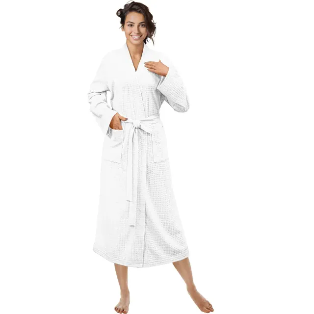 PAVILIA Women Waffle Knit Robe, Soft Cozy Breathable Lightweight Long Bathrobe with Side Pockets for Shower Spa House