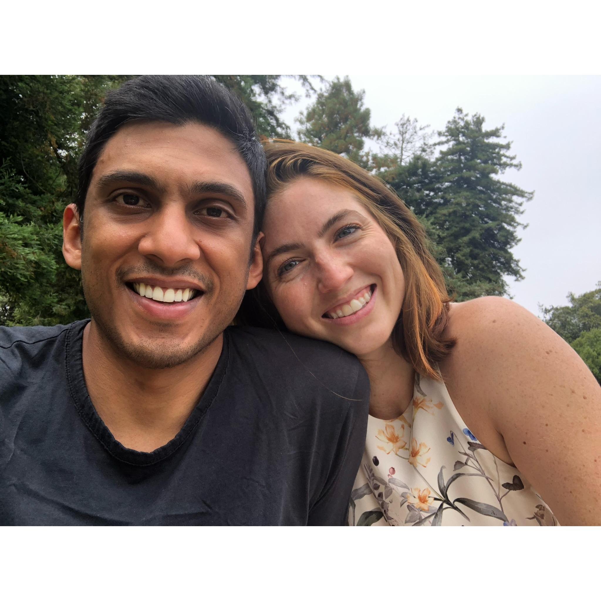 The day we got engaged we went to Golden Gate Park and proposed to each other - August 2020