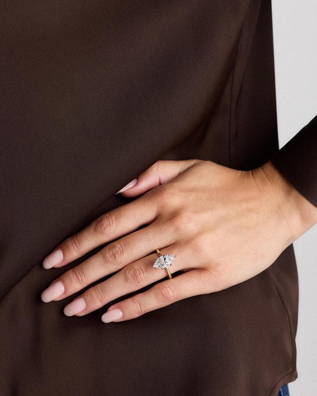 Lab Grown Diamond Marquise Comfort Fit Engagement Ring - 3ct