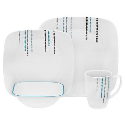 Corelle&#174; Square&#153; 16pc Dinnerware Set Rain Drops