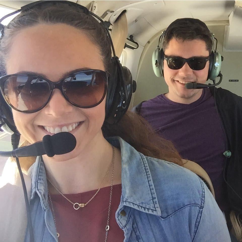 Stef won a flight on a friend's plane during a holiday gift exchange and took Mark on a short trip to Half Moon Bay for one of their first dates.