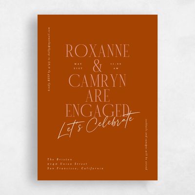 Orange Portrait Wedding Wedding Shower Invitation - Kosrae Portrait