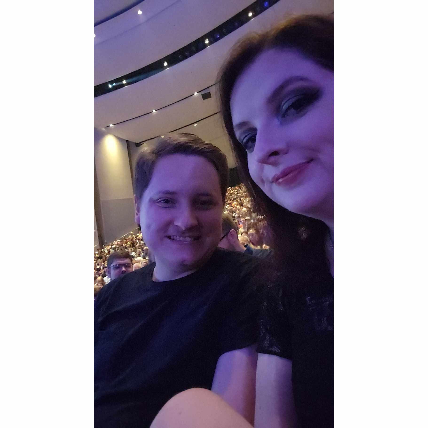 Watching Beetlejuice the Musical from the front row at the Civic Center. Thanks, Ashley!