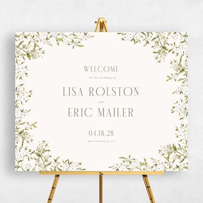 Dark Sage, Green Wedding Sign - Allegra Landscape