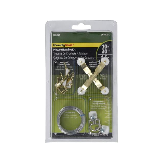 Hillman 10pc 10lbs-30lbs Picture Hanging Kit