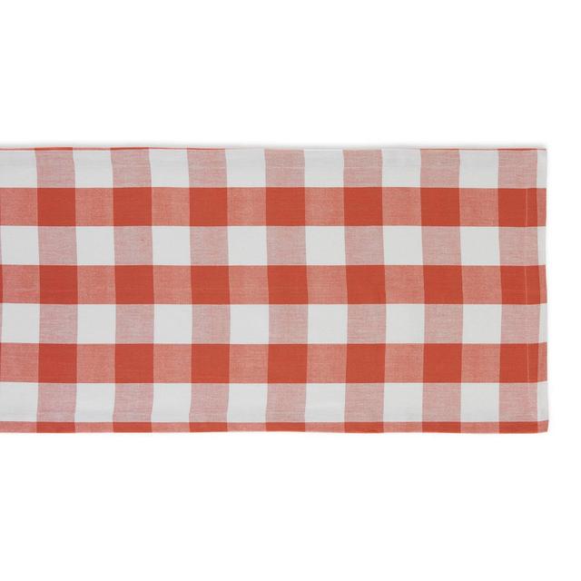 72" x 14" Cotton Buffalo Check Kitchen Table Runner Red - Design Imports