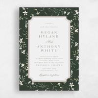 Green Wedding Invitation - Vasara Portrait