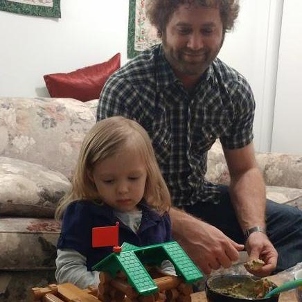 Colin's first play date with Scarlett... he had the patience to teach her to build with Lincoln Logs (pretty advanced for this barely 3 year old)!