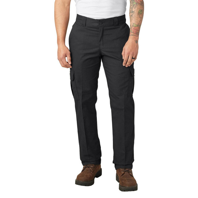 Dickies Men's Classic Fit Twill Stretch Cargo Pants - Black 34x32