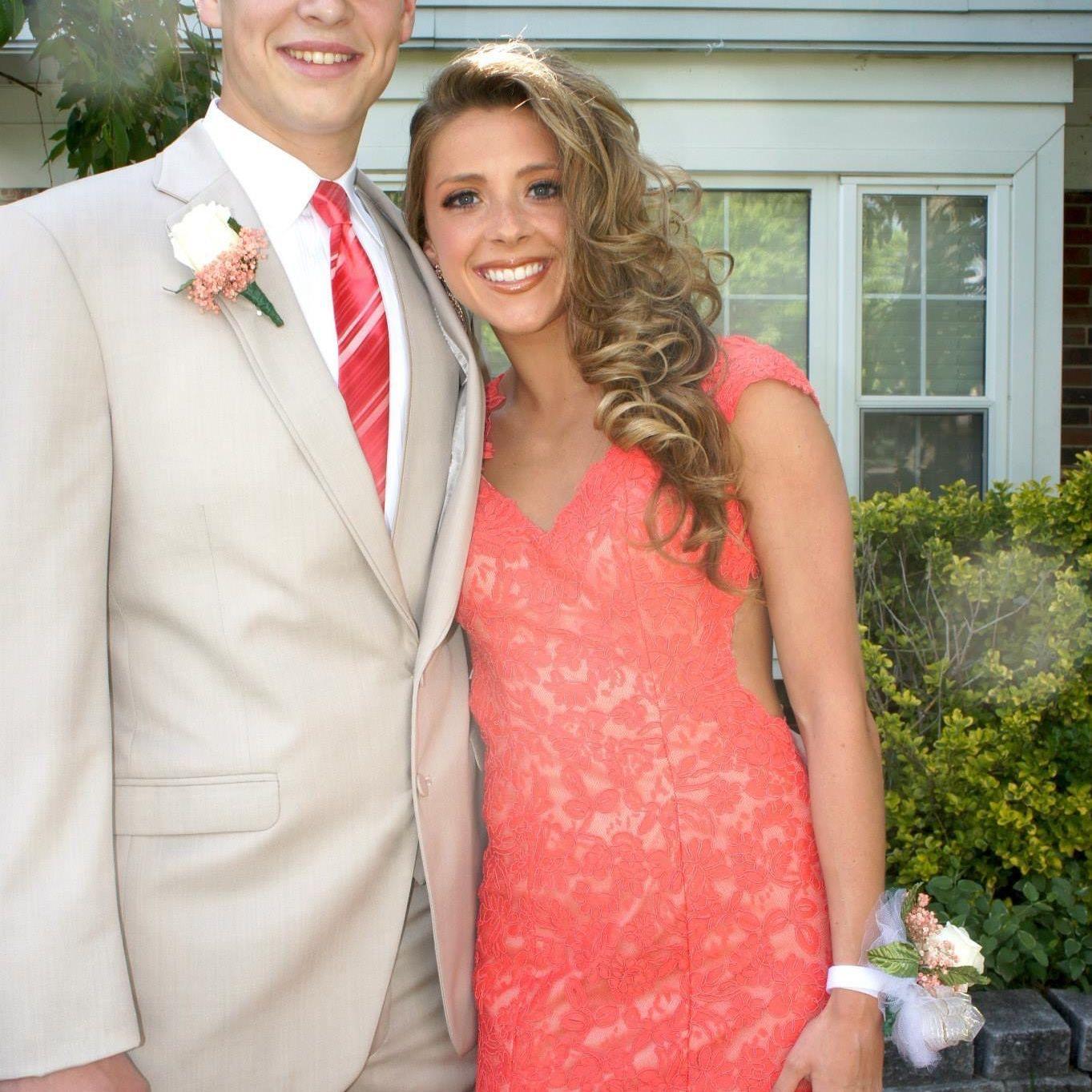 Senior prom together.