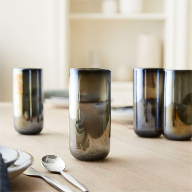 Recycled Drinkware, Highball, Gunmetal, Set of 4