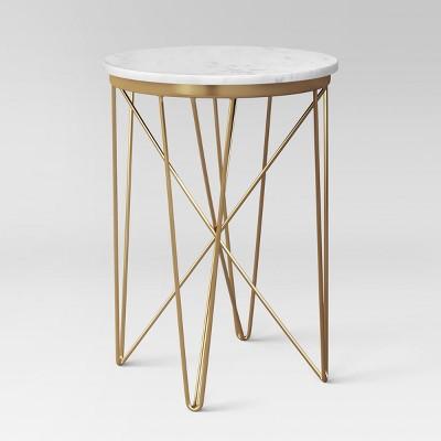 Marble Top Round Side Table