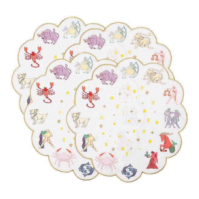 Zodiac scalloped placemats, set of 4