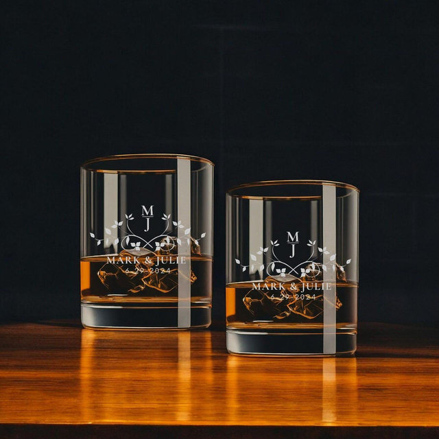 Personalized Whiskey Glass Set, Wedding Glass, Custom Wedding Gift, Wedding Favor, Engagement Gift, Bachelorette gift, Set of Rocks Glasses