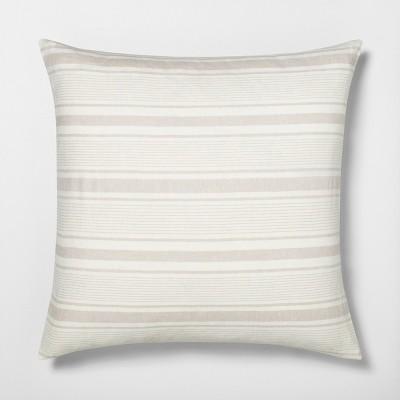 Euro Pillow Sham Linen Blend Yarn Dye Sour Cream / Pebble - Hearth & Hand™ with Magnolia