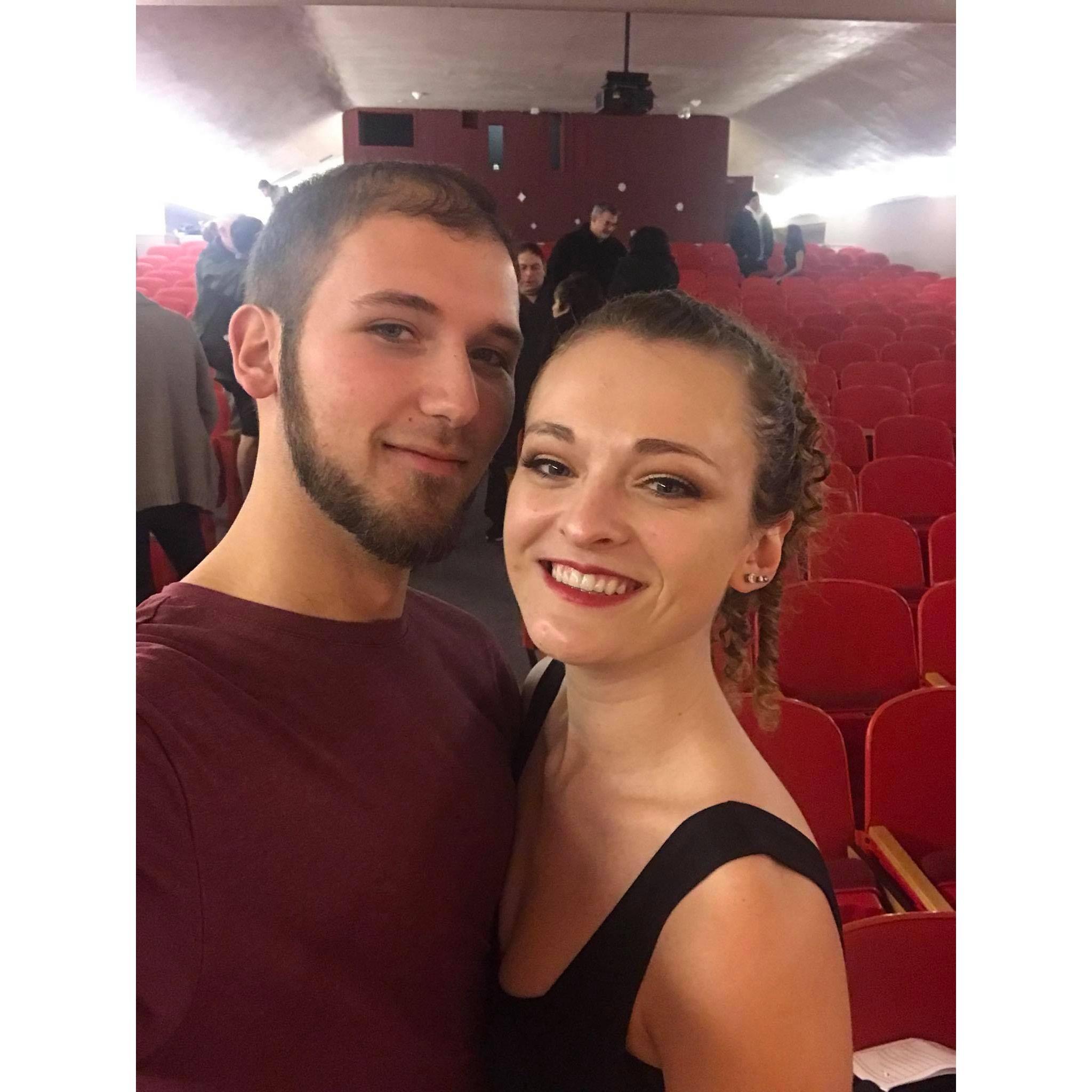 Jake's first time photographing Amanda's dance performance at Arcadia University.