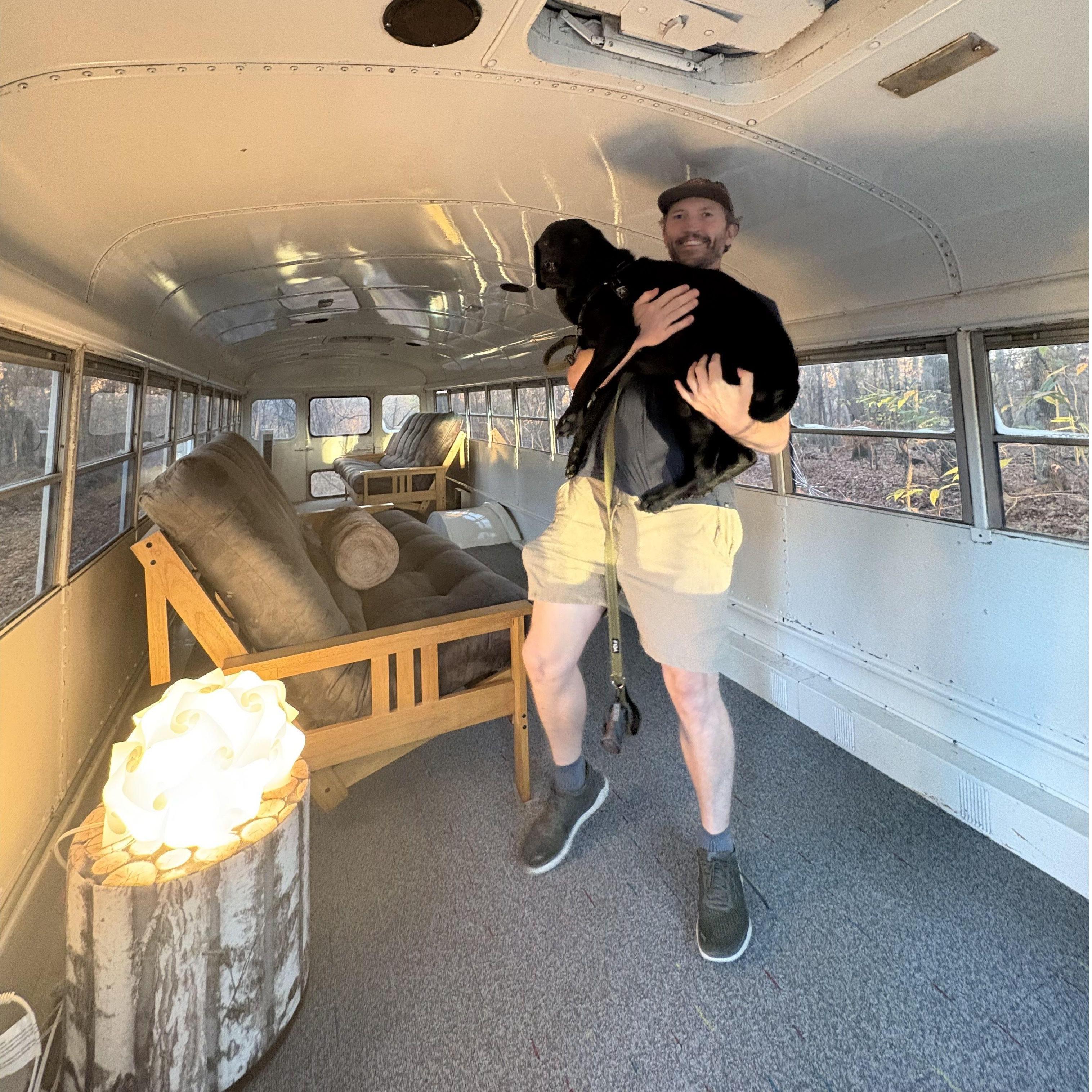 Converted School Bus. 2 futons. Sleeps 2-4 Campers.  FUN FACT: Eric and Juno will be sleeping in 1 of these on Friday night and want roomies.