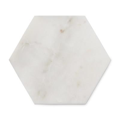 Williams Sonoma Marble Hexagon Trivet, White