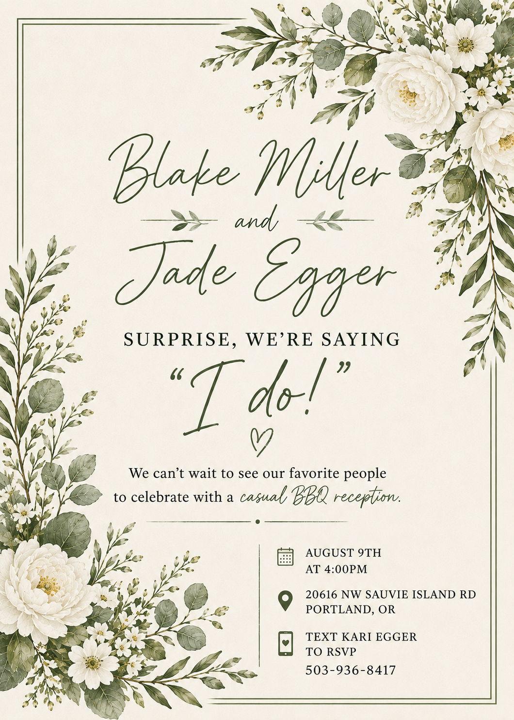 The Wedding Website of Blake Miller and Jade Egger
