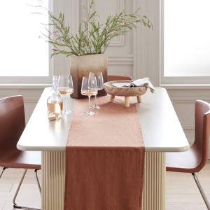 European Linen Table Runner - Terracotta