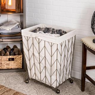 Coastal Decorative Wire Rolling Hamper