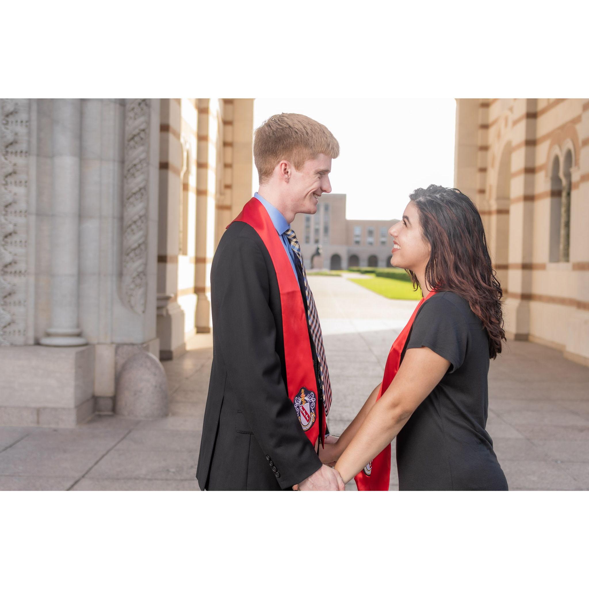 (May 2021) Graduating from Rice together (Nick suggested this pose!) ๐