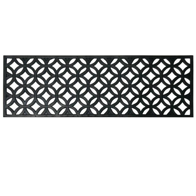Rubber-Cal Azteca Indoor Outdoor Stair Treads Rubber Step Mats, 9.75 by 29.75-Inch, Black
