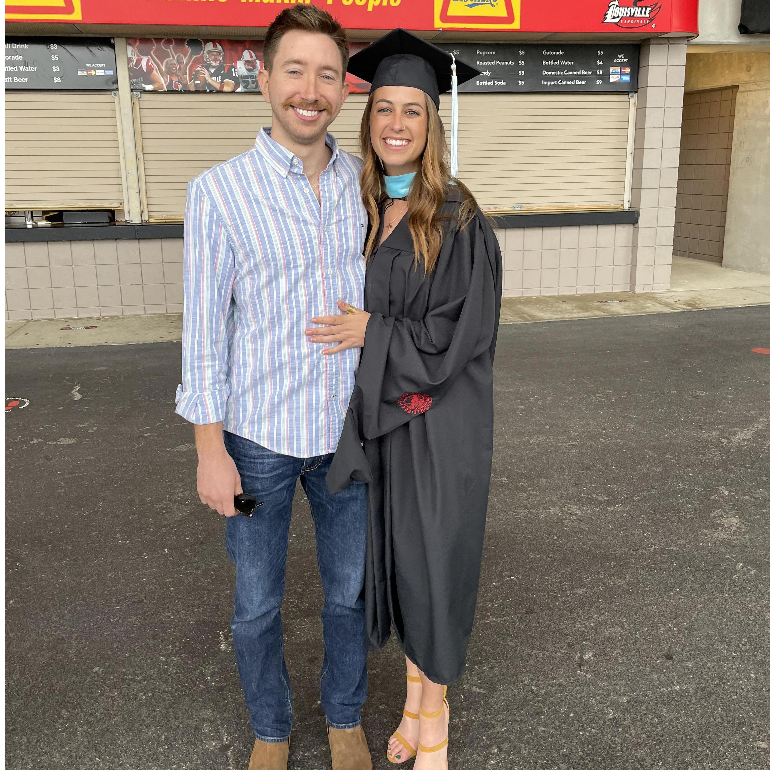Master's graduation & Adam's mustache debut