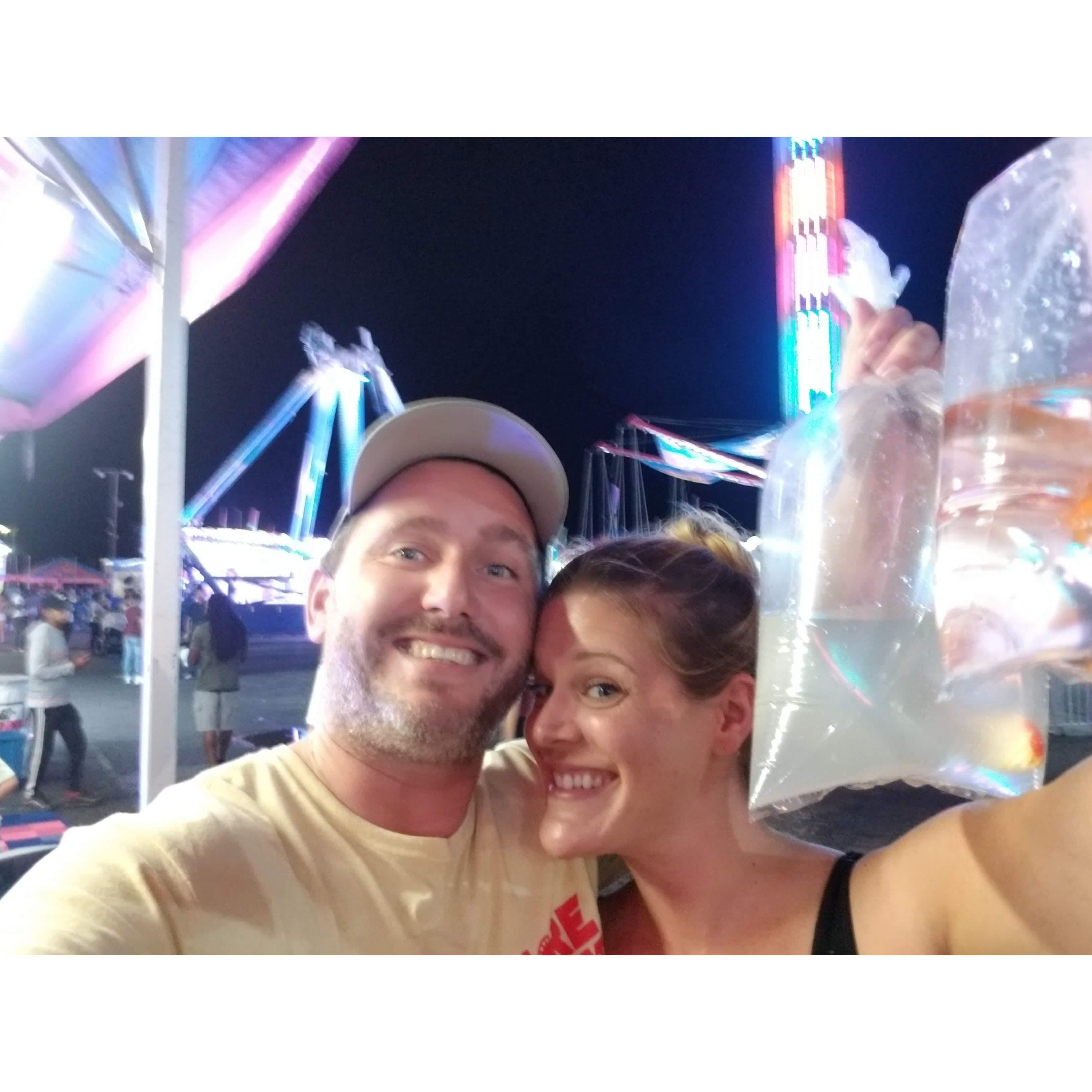 He won me 9 Goldfish!