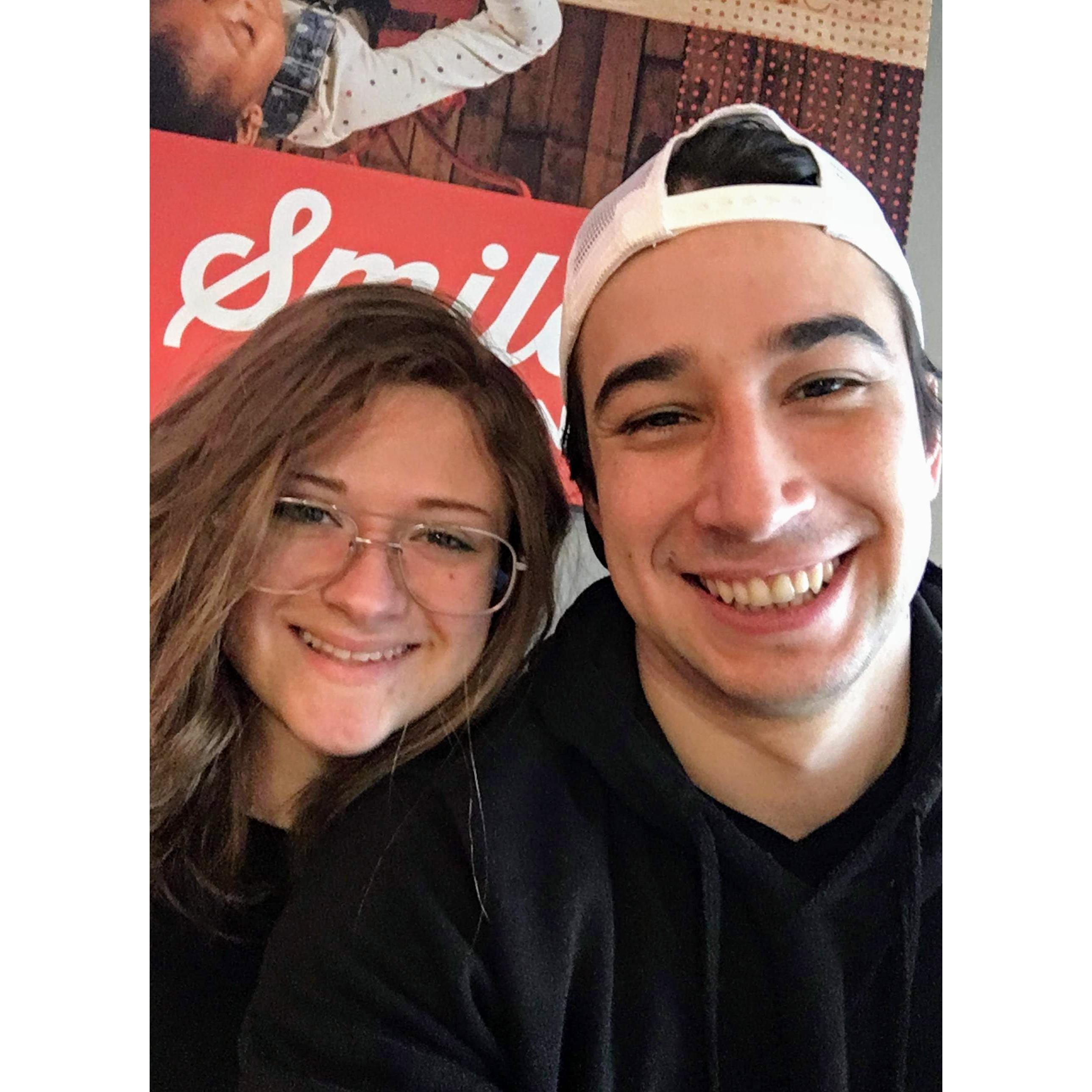 Right before we hopped on a plane to meet Clay's mom.