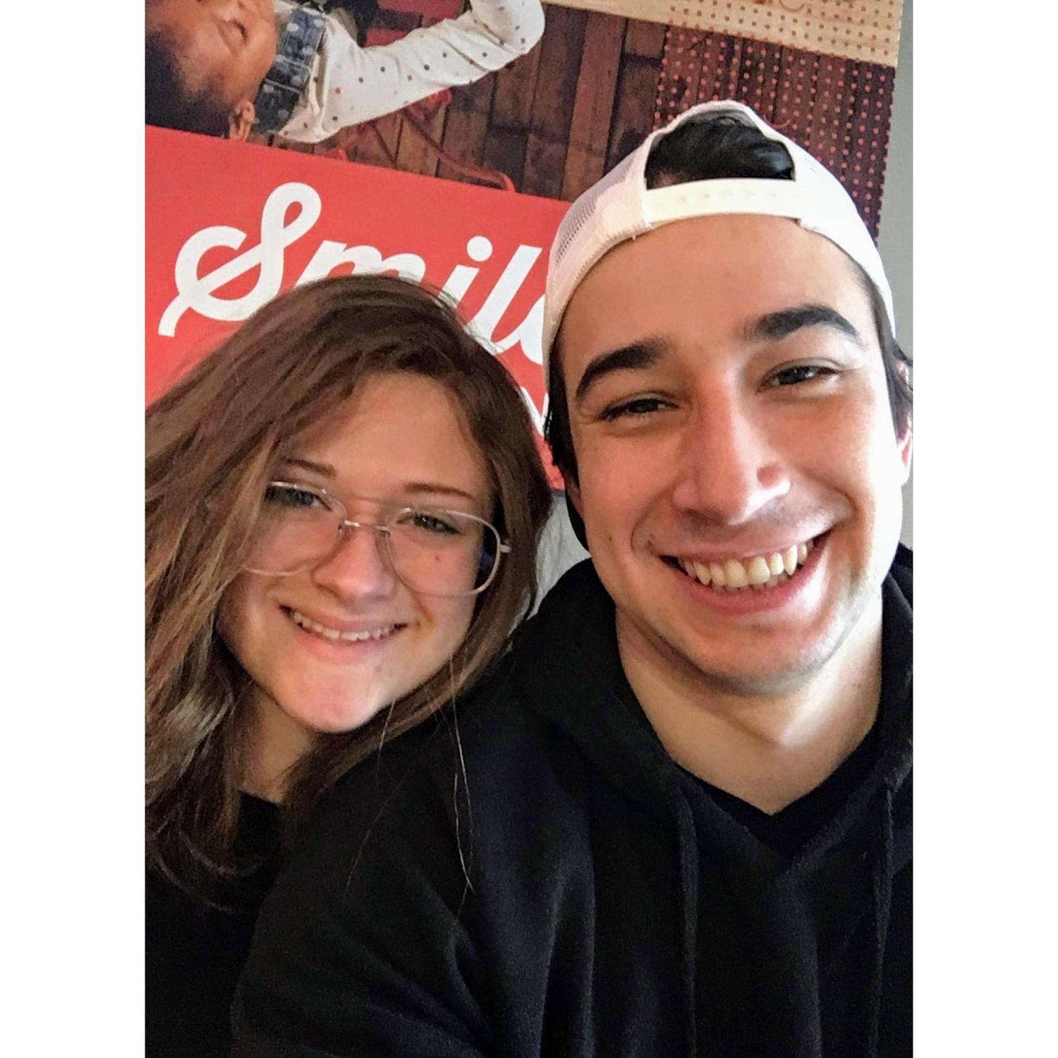 Right before we hopped on a plane to meet Clay's mom.