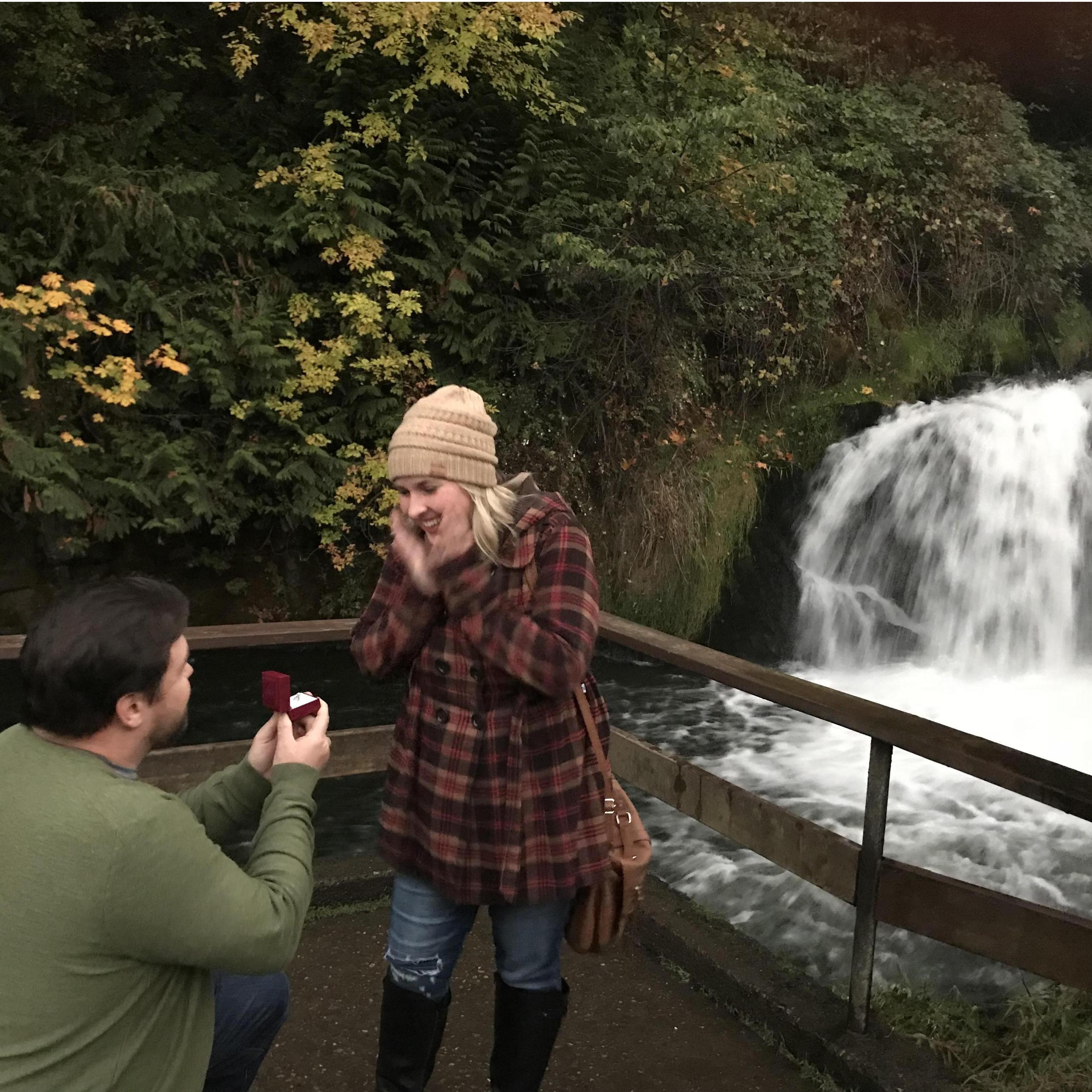 The proposal, at Tumwater Falls of course!