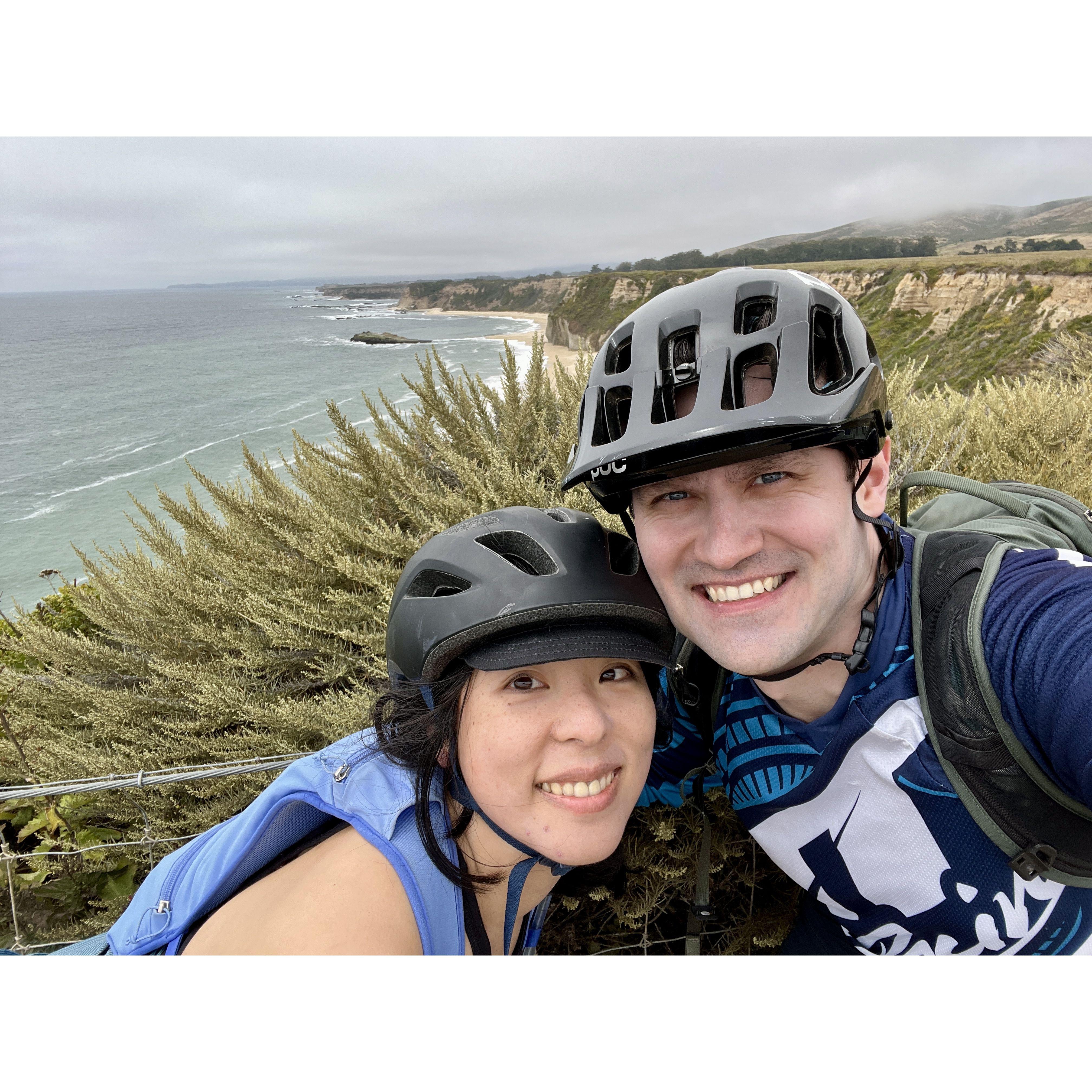 We biked 24 miles that day along the Halfmoon Bay coast.