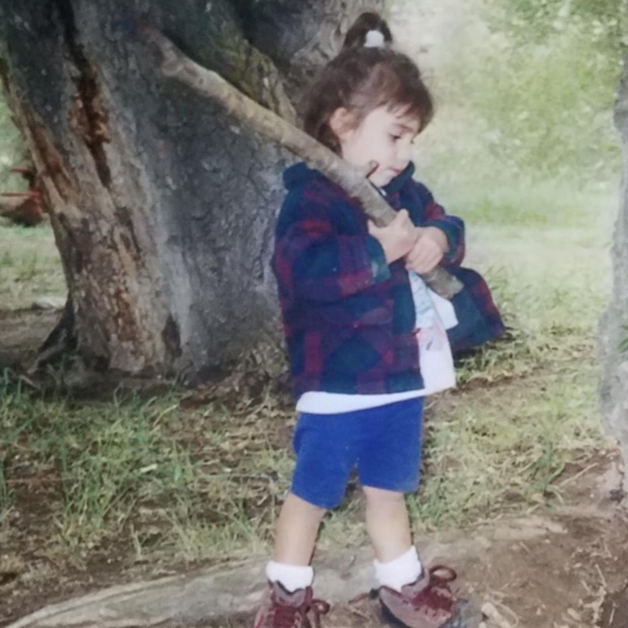 Cristina Hunting before she could tie her own shoes.