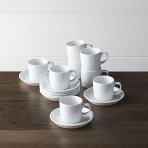 Set of 8 Verge 4 oz. Espresso Cups and Saucers