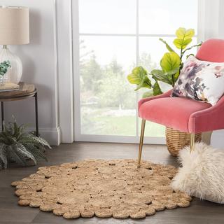 Marigold Natural Dot Round Rug