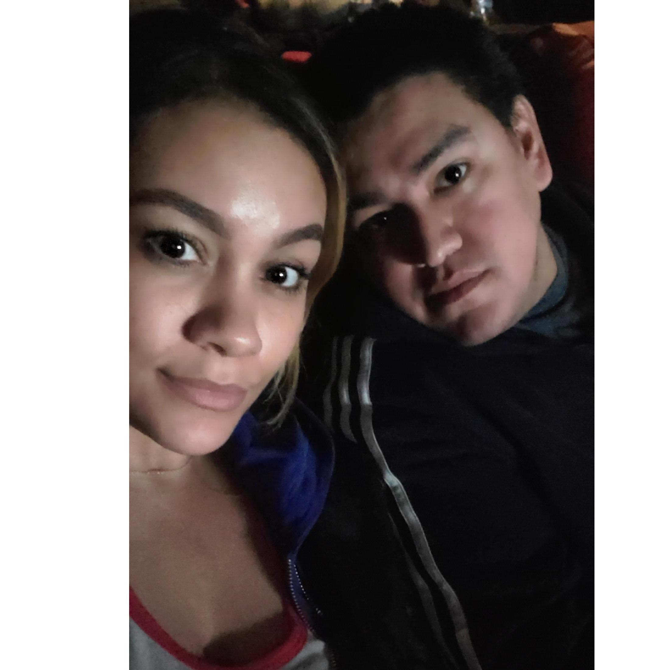 at our favorite place, the movies.