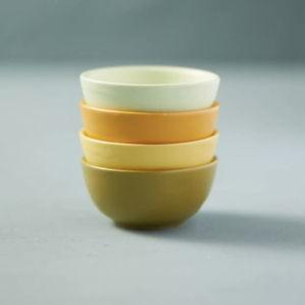 Ceramic Pinch Bowls, Green Set of 4
