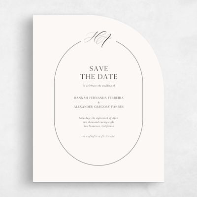 Beige Half arch Wedding Save the Date - Brixen Portrait