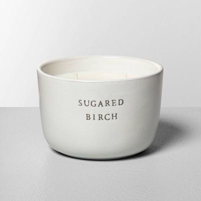 7.4oz Ceramic 2-Wick Candle Sugared Birch - Hearth & Hand™ with Magnolia