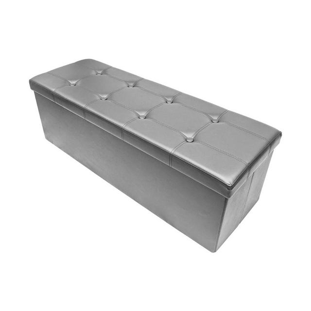 Sorbus Faux Leather Folding Storage Ottoman Chest Bench