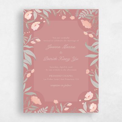 Blush, Pink Wedding Invitation - Blysse Portrait