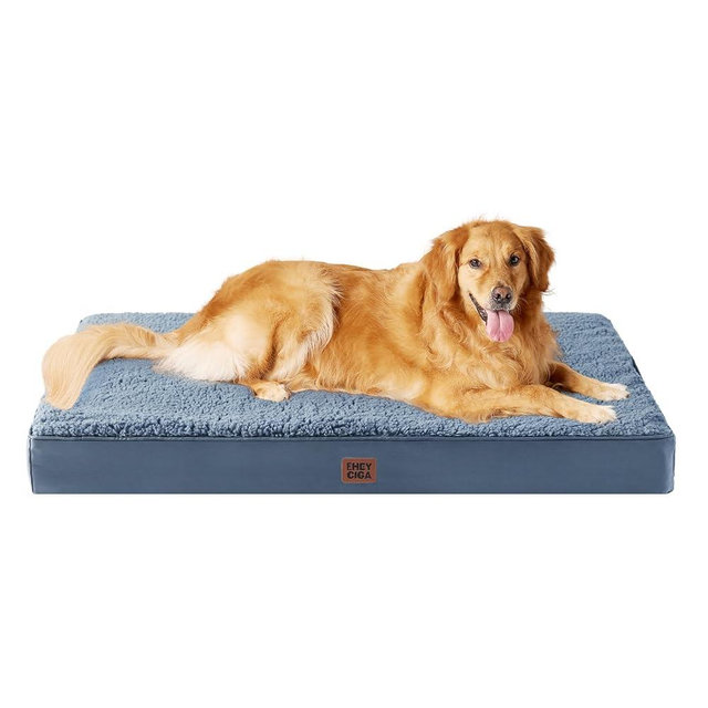 EHEYCIGA Orthopedic XXL Dog Beds for Jumbo Dogs with Removable Washable Cover for Crate, Spa Blue, 47x29