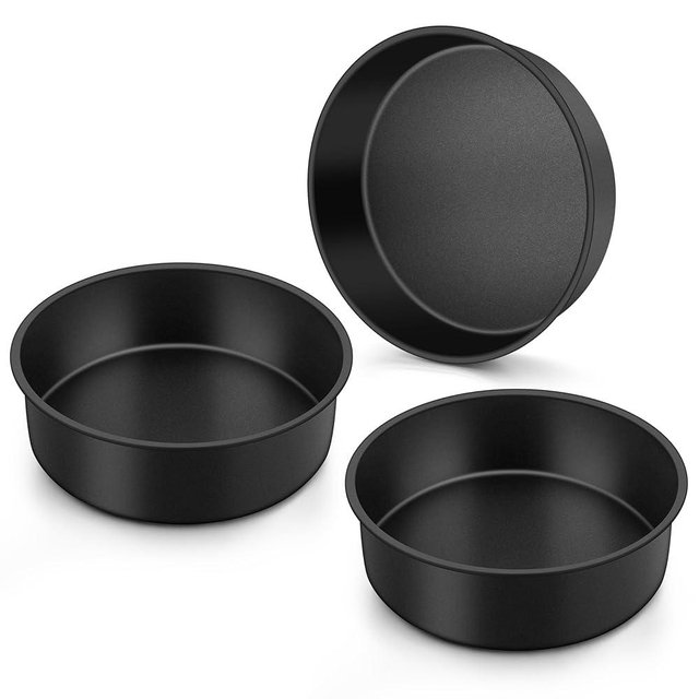 Onader 6 Inch Small Cake Pans Sets of 3 for Baking, Round Smash Cake Baking Pans for Birthday Wedding, Stainless Steel Core with Nonstick Coating