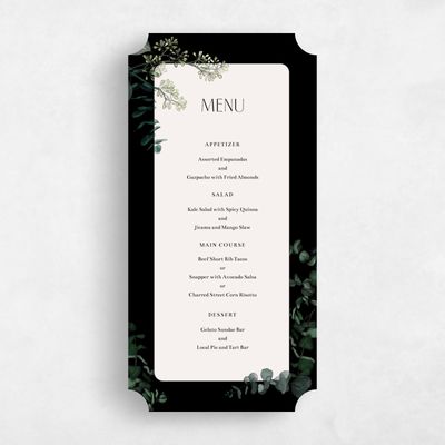 Black Ticket Wedding Menu - Terian